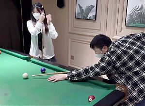 What does it mean when two Petite Asian friends invite you to Play pool? Threesome With Two Asian Teen Girl